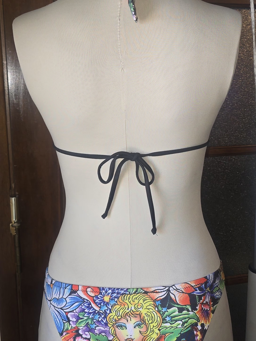 Ed Hardy Black Floral Tattoo Print Bikini X Christian Audigier - Picture 3 of 10
